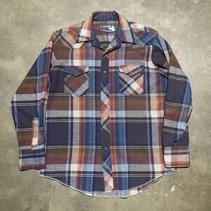 Vintage 80s Wrangler X-Long Tails Western Wool Flannel